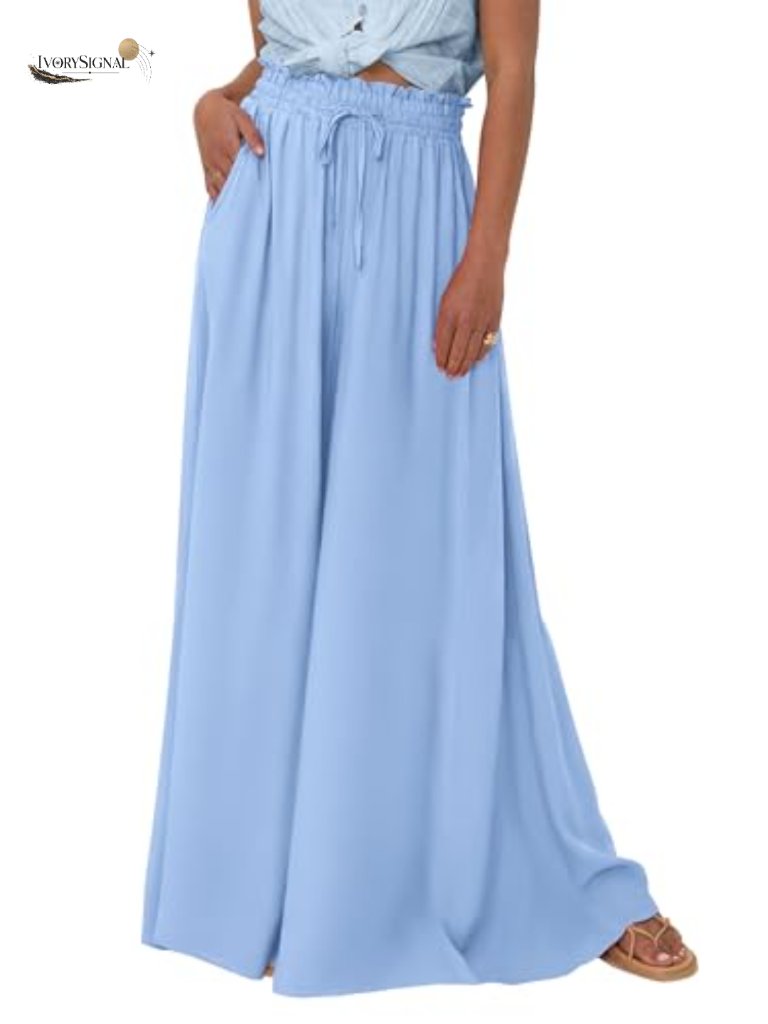 Prettygarden Women's Wide Leg Palazzo Pants Casual High Waist Flowy Summer